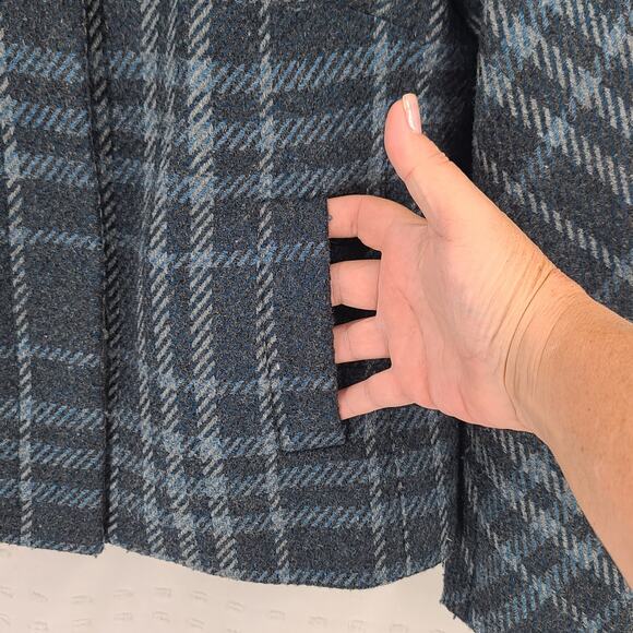 Talbots plaid wool women's snap up Grey plaid jacket Size 6 Academia Old money - Picture 6 of 11